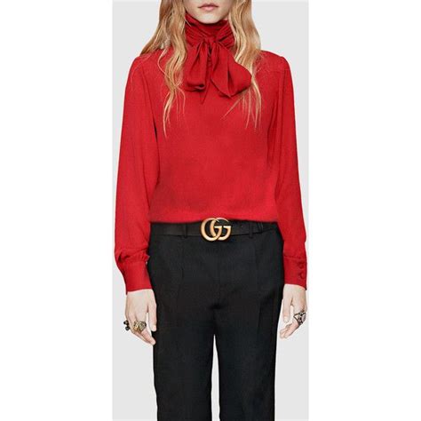 red gucci blouse|Gucci shirt transparent.